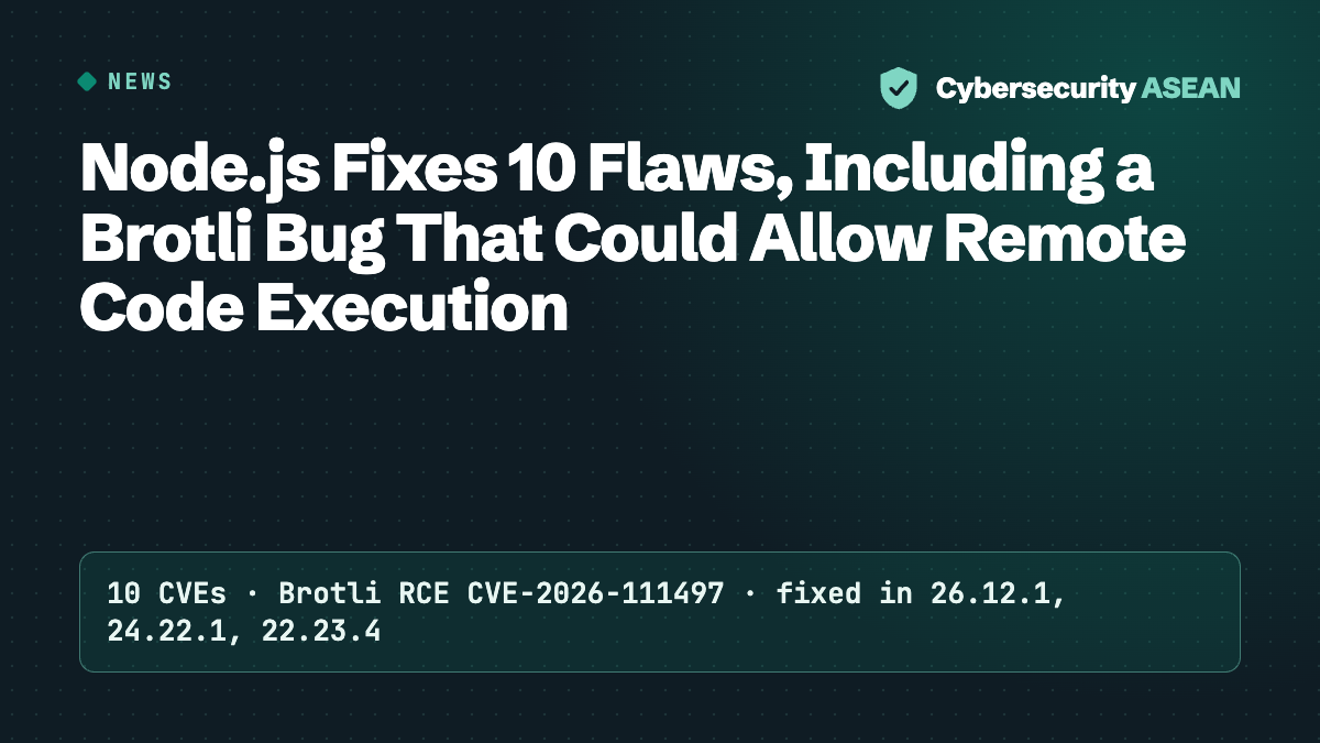 Node.js Fixes 10 Flaws, Including a Brotli Bug That Could Allow Remote Code Execution
