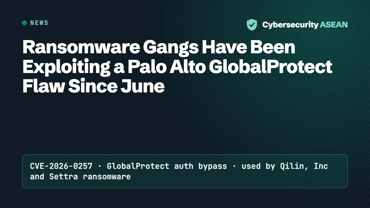 Ransomware Gangs Have Been Exploiting a Palo Alto GlobalProtect Flaw Since June